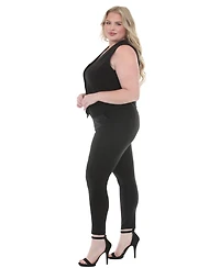 White Mark Plus Tailored Vest Ankle Pants Matching Set