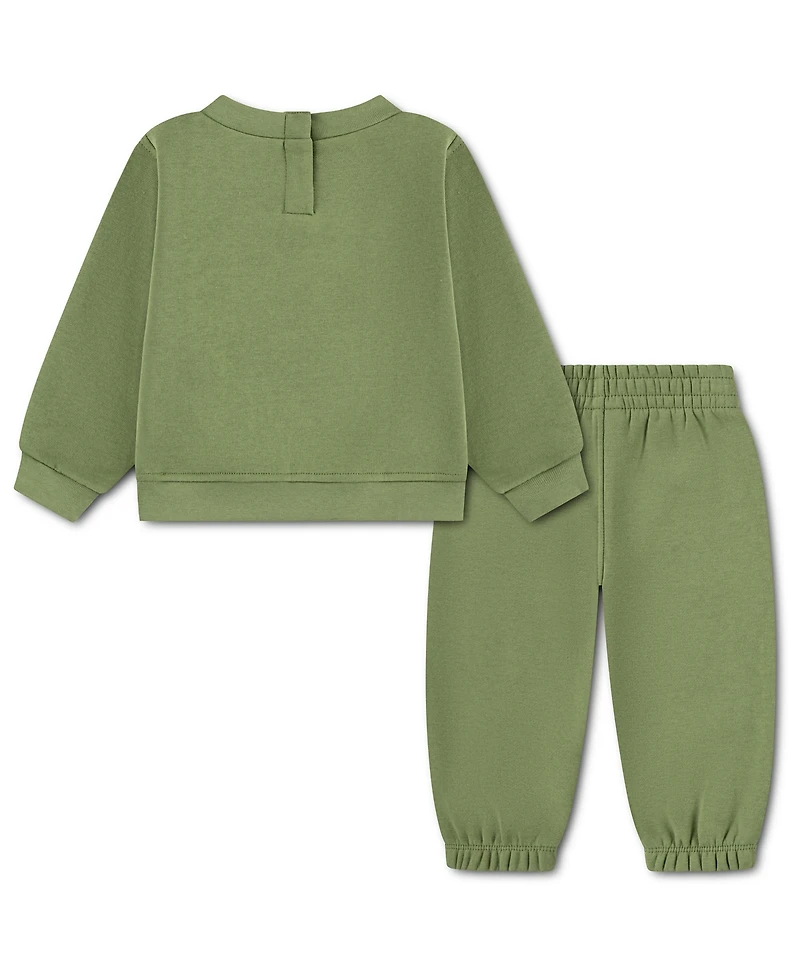 Jordan Baby Boys' Logo Crewneck Sweatshirt and Jogger Pants, 2-Piece Set
