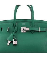 Pre-Owned HERMES Birkin 30 Handbag Verso Clemence with Palladium Hardware