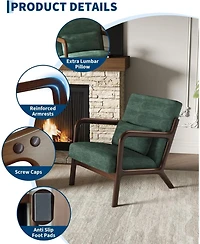 homfan Set of 2 Mid-Century Chenille Accent Chairs