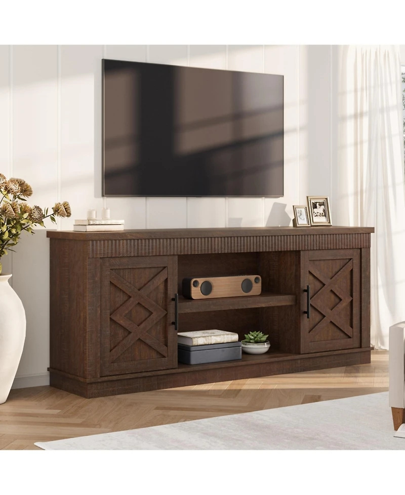 homfan Farmhouse Tv Stand for TVs Up to 70"