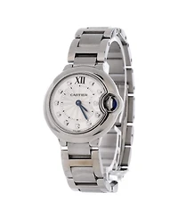 Pre-Owned Cartier Ballon Bleu de Cartier Quartz Watch in Stainless Steel with Diamond Markers 28mm