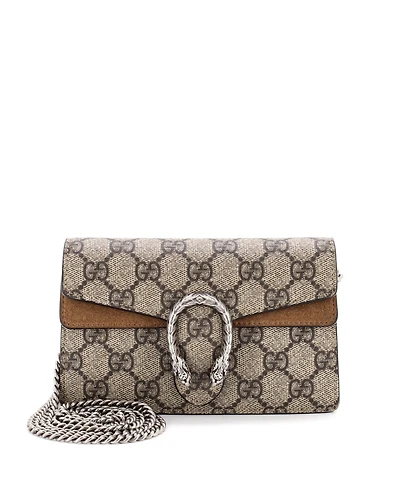 Pre-Owned Gucci Super Mini Dionysus Bag Gg Coated Canvas