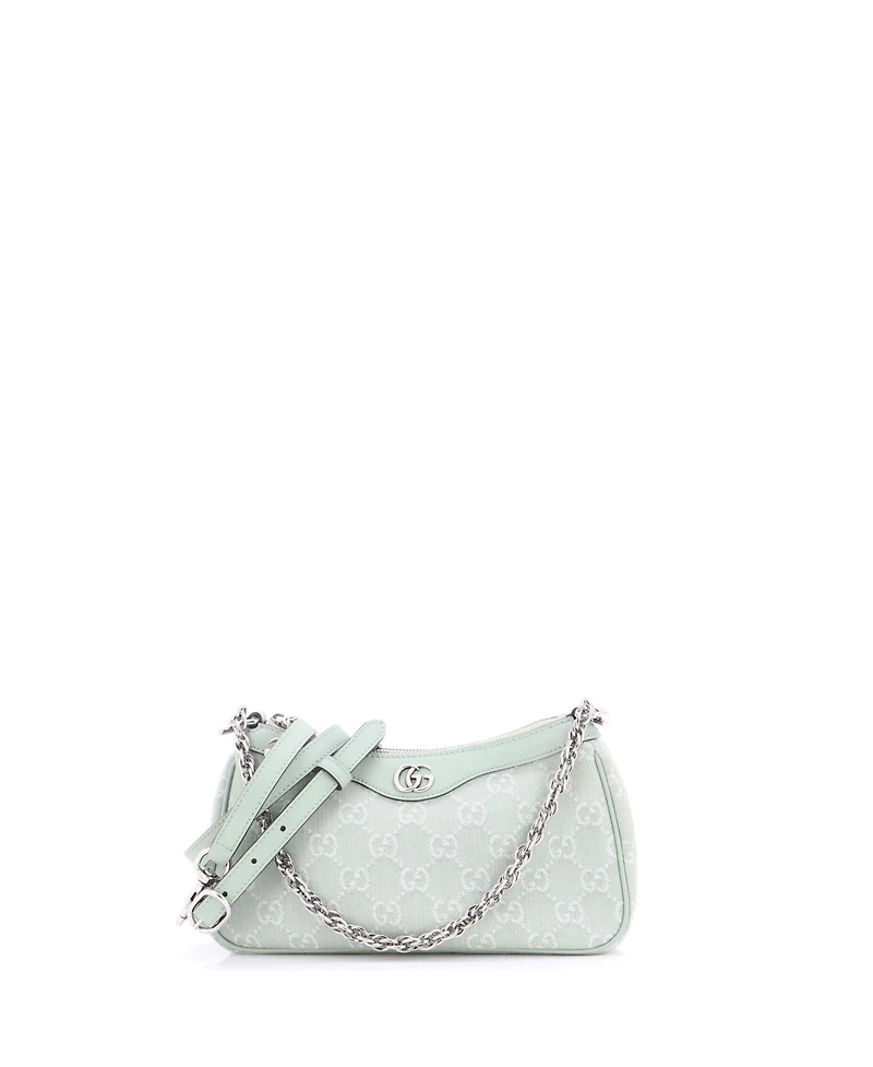 Pre-Owned Gucci Small Ophidia Zip Pochette Shoulder Bag Gg Denim
