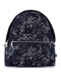 Pre-Owned Gucci Zip Front Pocket Backpack Camouflage Gg Denim