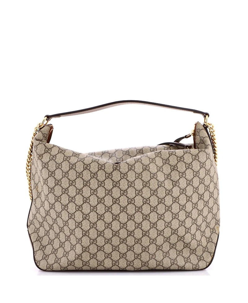 Pre-Owned Gucci Large Chain Hobo Gg Coated Canvas