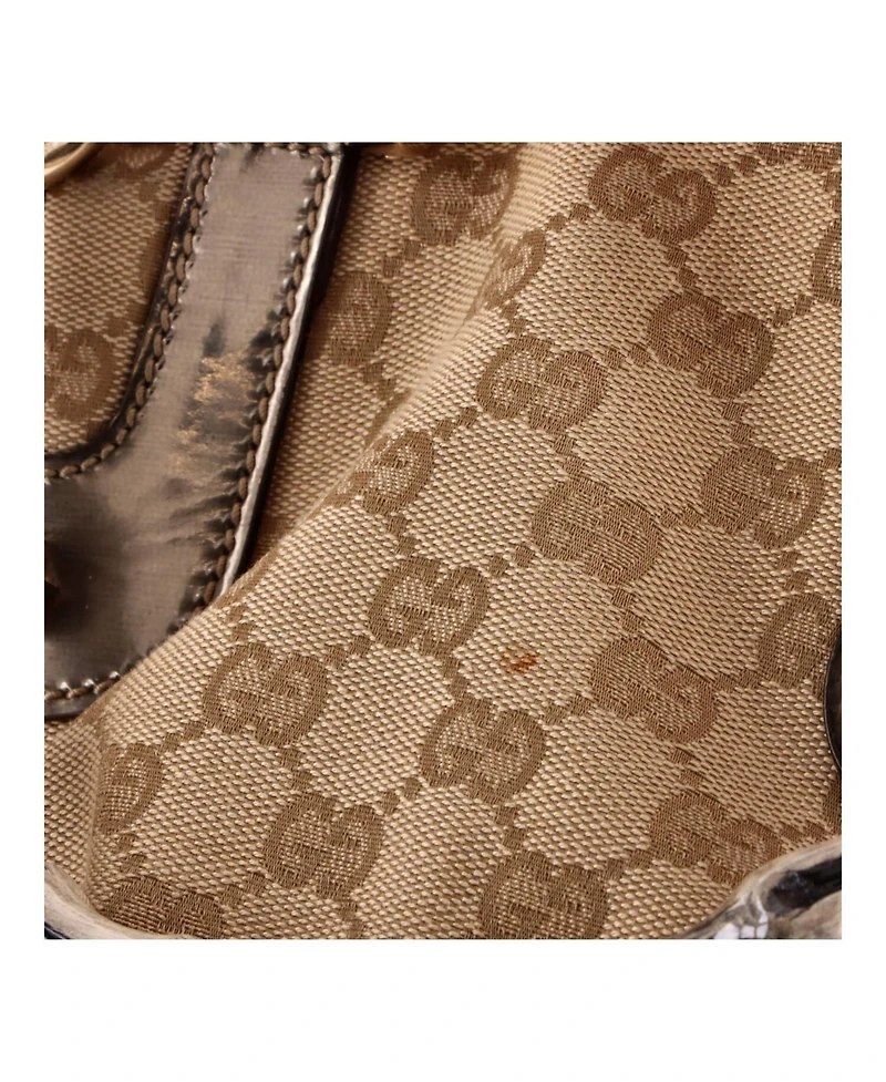 Pre-Owned Gucci Large Pop Bamboo Tote Gg Canvas