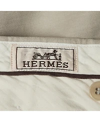 Pre-Owned Hermes Men's Linen and Cotton Drop 8 Regular Fit Trousers
