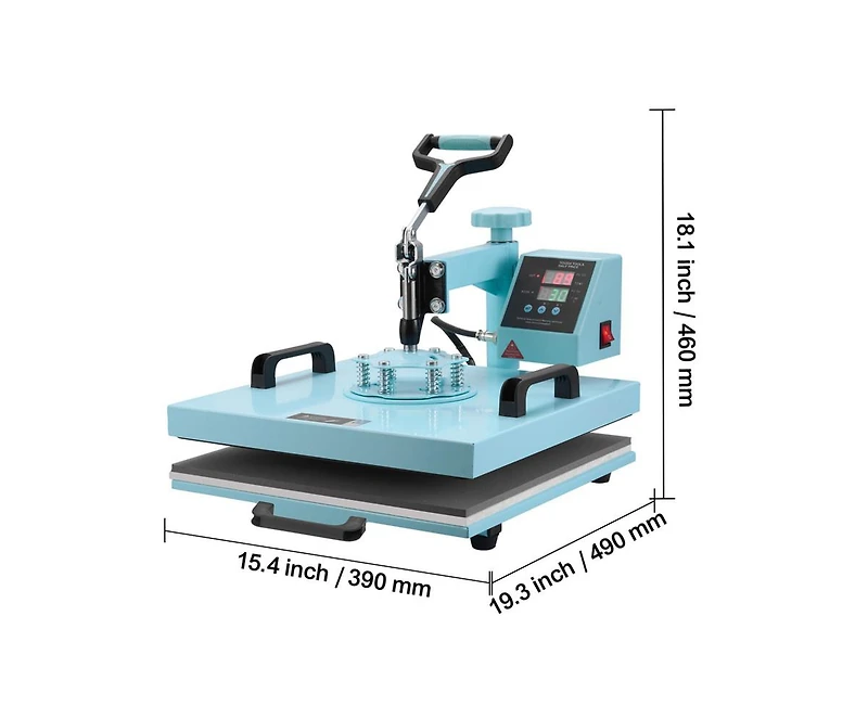 Yobtop Heat Press Machine 15x15 in 5 in 1 with 30oz Tumbler Press, T-Shirts, 360degree(s) Swing Away,Precise Digital Control,Dual Insulation,