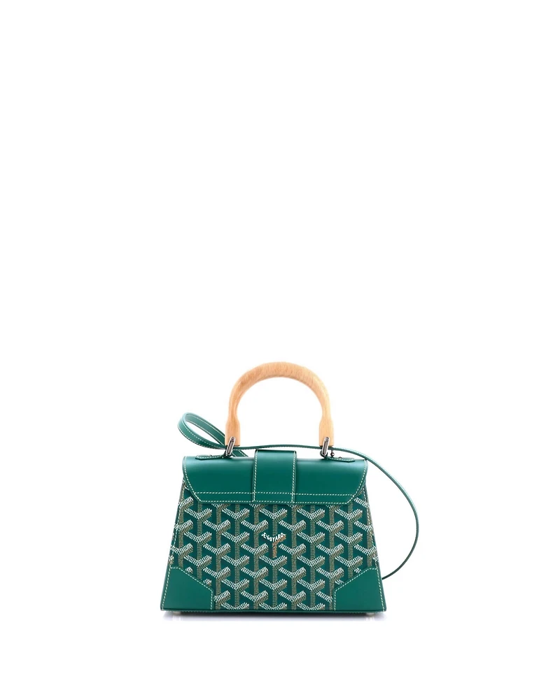 Pre-Owned Goyard Mini Structured Saigon Top Handle Bag Coated Canvas with Leather