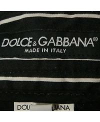 Pre-Owned Dolce & Gabbana Men's Stripe Cotton Contrast Trimmed Trousers