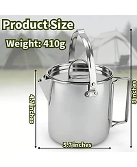 Piscifun Stainless Steel Camping Kettle Foldable Handle Portable Outdoor Coffee Pot