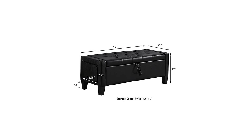 Flynama Linen Storage Ottoman Bench