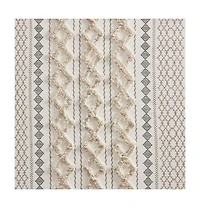 Avobird Cotton Printed Curtain Panel with Chenille Stripe and Lining 50x84