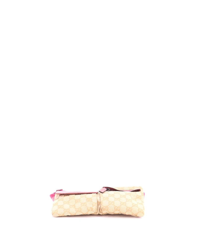 Pre-Owned Gucci Small Vintage Double Belt Bag Gg Canvas with Leather