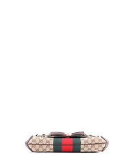 Pre-Owned Gucci Medium Horsebit Nm Web Chain Clutch Gg Canvas