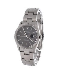 Pre-Owned Rolex Oyster Perpetual Date Automatic Watch in Stainless Steel 34mm