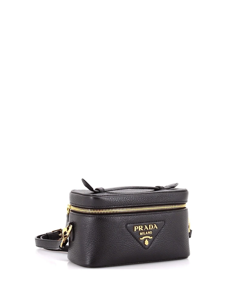 Pre-Owned Prada Mini Convertible Top Handle Vanity Shoulder Bag Vitello Daino