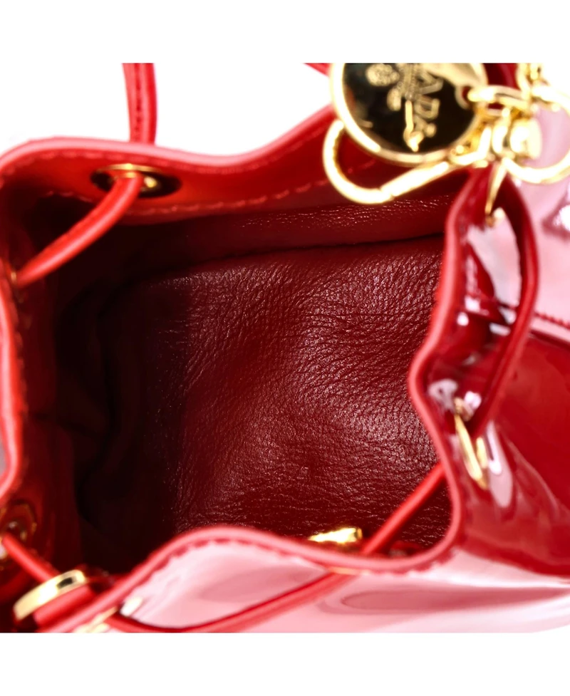 Pre-Owned Prada Mini Triangle Logo Drawstring Pouch Bucket Bag Patent