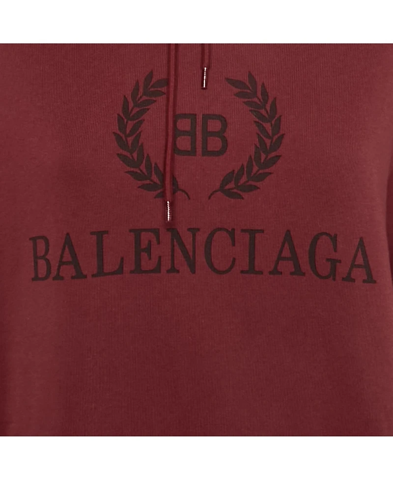 Pre-Owned Balenciaga Women's Logo Print Cotton Oversized Hoodie
