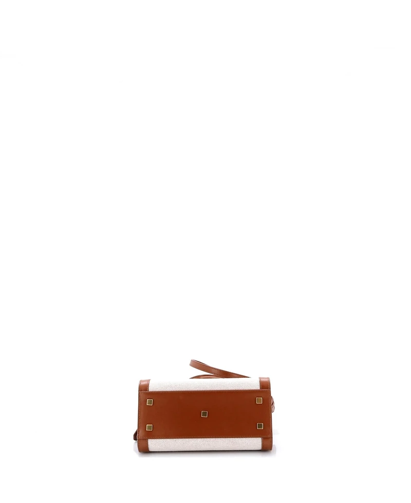 Pre-Owned Saint Laurent Small Uptown Tote Canvas with Leather