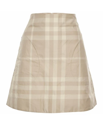 Pre-Owned Burberry Women's Check Gabardine Mini Skirt