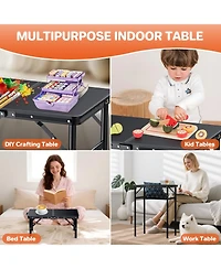 Piscifun Small Folding Camping Table Adjustable Height Portable Aluminum Lightweight Outdoor Picnic Bbq With Carry Handle
