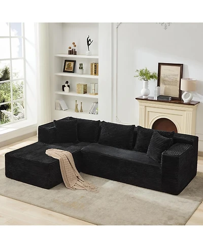 gaomon 106" Cloud Sectional Couch with L-Shape Chaise, Modern Modular Sofa with Deep Seat, Upholstered Couches for Living Room