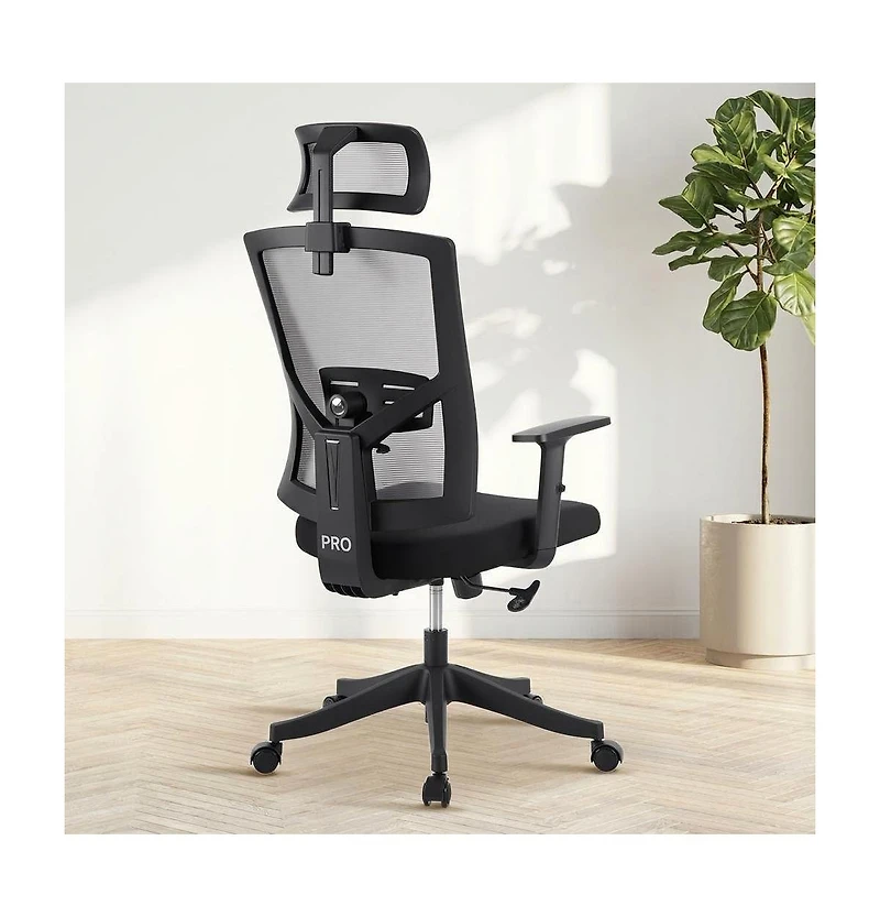 homfan Ergonomic High-Back Swivel Office Chair with Adjustable Lumbar, Headrest, Armrests, 300 lb Capacity