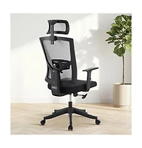 homfan Ergonomic High-Back Swivel Office Chair with Adjustable Lumbar, Headrest, Armrests, 300 lb Capacity