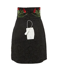 Pre-Owned Dolce & Gabbana Women's Floral Embroidered Cotton Blend Short Skirt