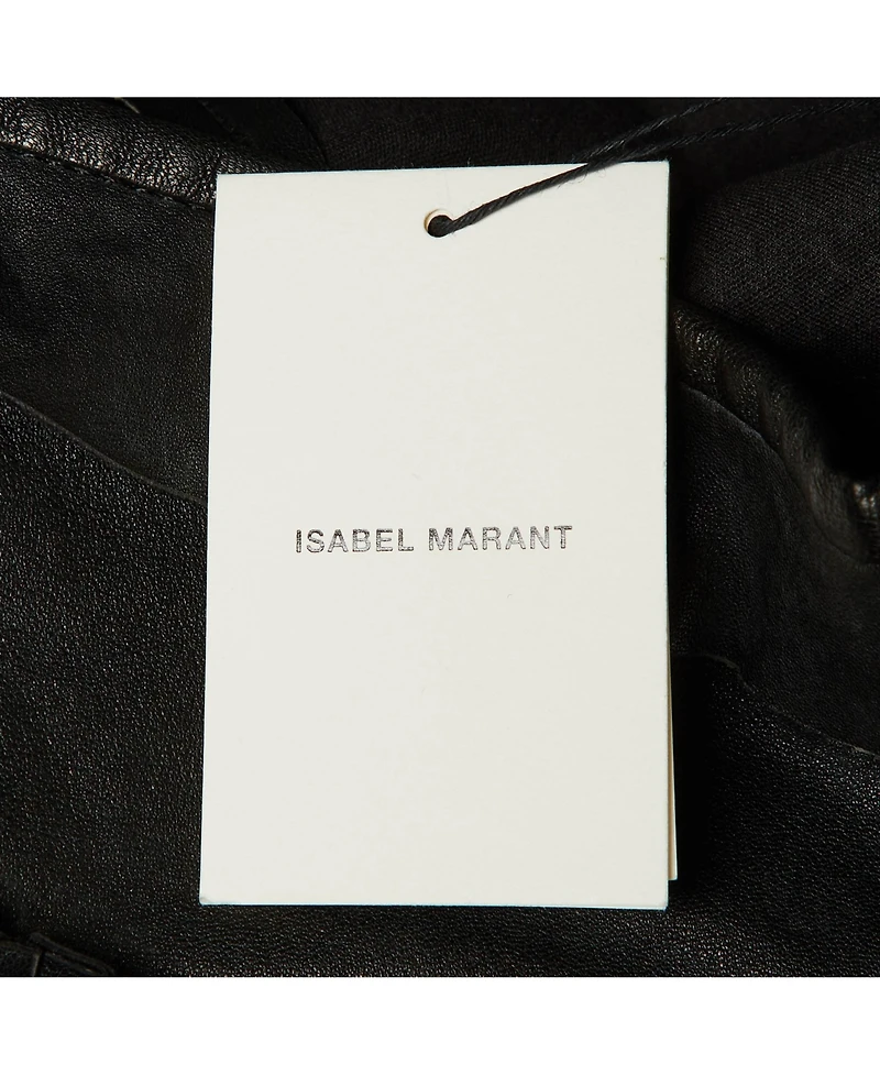 Pre-Owned Isabel Marant Women's Leather Pleated Tiered Mini Skirt