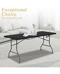 Piscifun Set Of 2 Folding Tables Carrying Handle Lightweight Portable Plastic Camping Steel Indoor Outdoor Party Dining Wedding Events Picnic