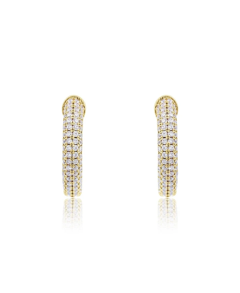 The Lovery Cz Inside Out Hoop Earrings 14K Gold-Plated Sterling Silver