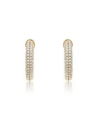 The Lovery Cz Inside Out Hoop Earrings 14K Gold-Plated Sterling Silver