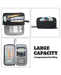 Danrong Large-Capacity 3-Layer Pencil Case - Durable, Portable Zippered Stationery Organizer; Suitable for School, Office, Teens, and Adults