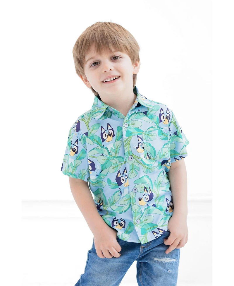 Bluey Toddler Boys (2T - 5T) Short Sleeve Button-Down Shirt