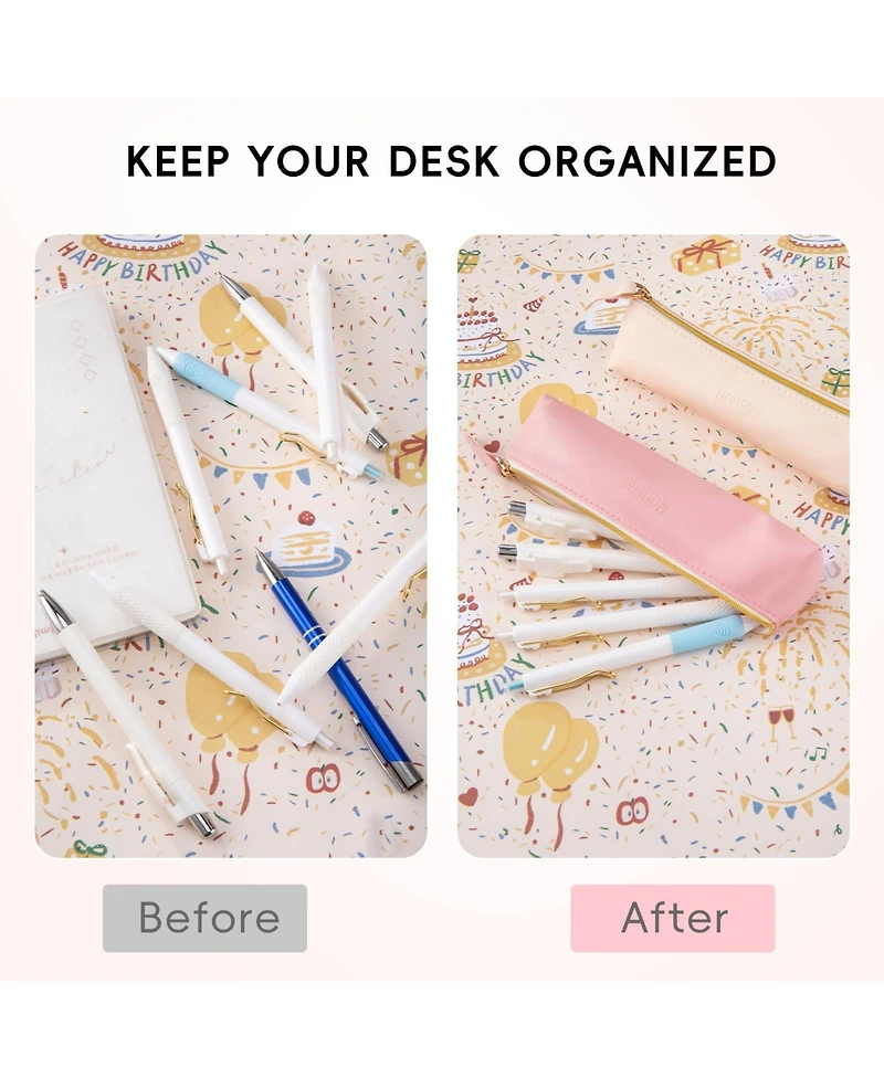 Danrong Small Pencil Cases Pouch Zipper Makeup Bag Multi-function Stationery Organizer Home Office Vacation