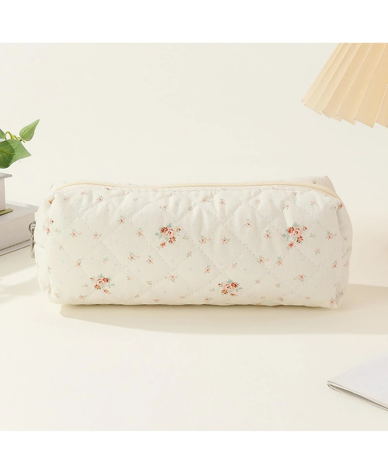 Danrong Pencil Case Pen Bag Pouch Holder Box Organizer Makeup Cute Corduroy Canvas Lightweight Travel School Gift