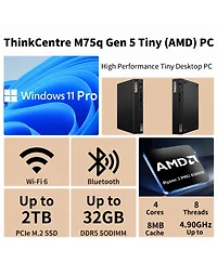 Lenovo ThinkCentre Business Mff Desktop, Amd Ryzen 3 8300GE, Amd Radeon Graphics, 16GB DDR5, 1TB Ssd, Win11 Pro