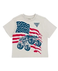 Monster Jam Toddler Boys (2T-4T) Patriotic Short Sleeve T-Shirt