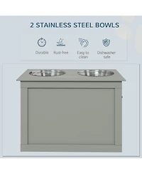 Ruie Raised Dog Bowls Elevated Feeding Station with Top Storage for Large Dogs