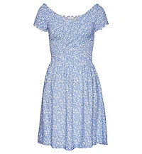 Lascana Women's Viscose Printed Smocked Pattern A-Line Short Dress