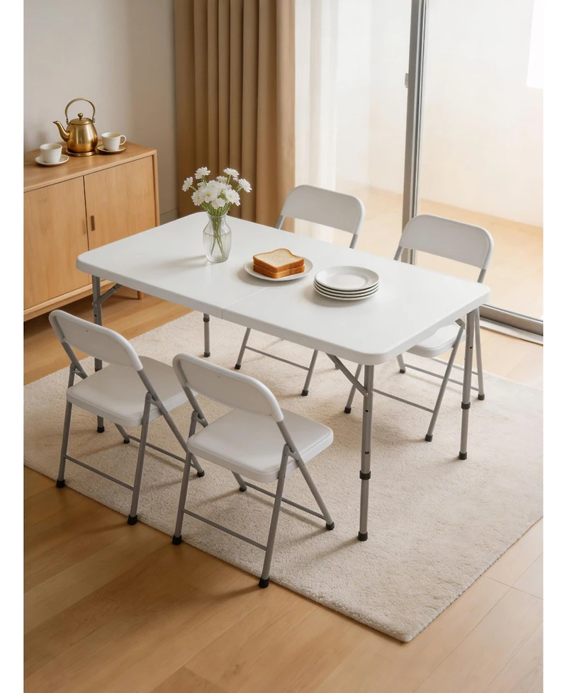 Piscifun Folding Camping Table Portable 6ft Heavy Duty Plastic Indoor Outdoor