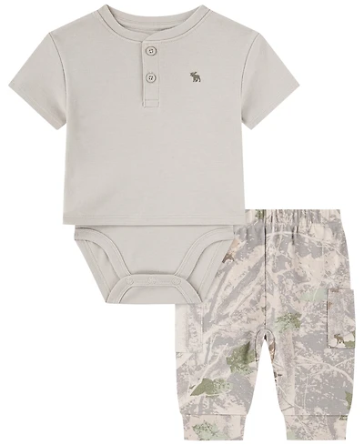 abercrombie kids Baby Boys' Bodysuit and Cargo Pants, 2-Piece Set