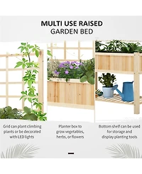 47" x 23" x 64" Wood Planter Box w/ Spacious Growing Area for Veggies
