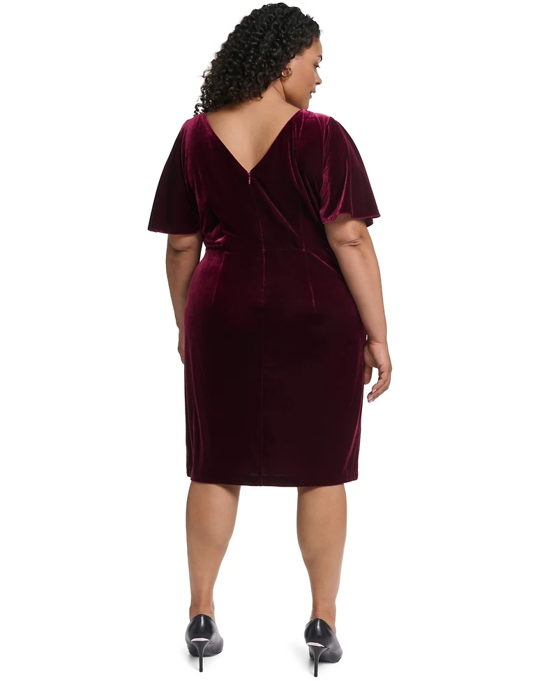 Jessica Howard Plus Short-Sleeve Boat Neck Dress