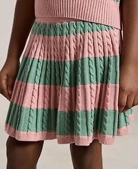 Polo Ralph Lauren Girls' 2T-6X Striped Short-Sleeve Sweater and Skirt, 2-Piece Set