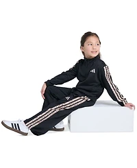 adidas Girls' 2T-6X Long-Sleeve 3-Stripe Jacket and Pants, 2-Piece Set