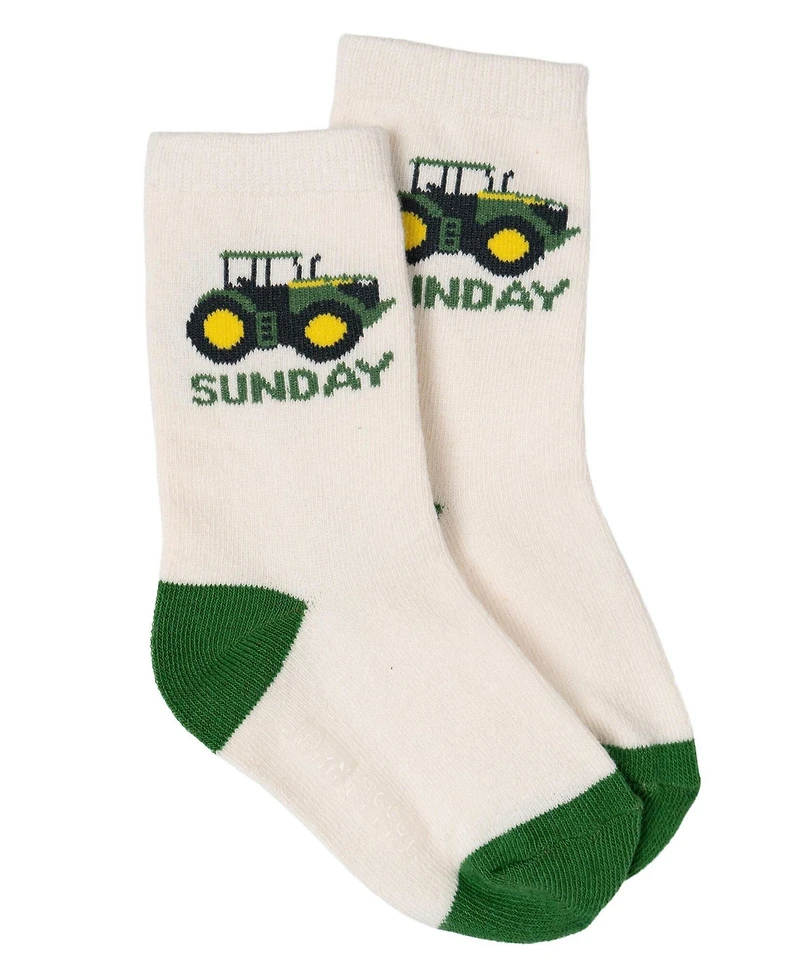 John Deere Little Boys' ( 4 -6 ) Non-Slip Grip 7-Pack Crew Socks